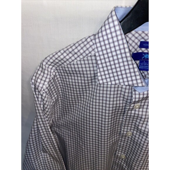 Egara Men’s Dress Shirt Size Large Red Blue Striped Business Formal Wedding City - Picture 5 of 12